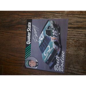 VTG 1990 Brett Bodine Quaker State Racing Driver Card NASCAR King Racing Buick